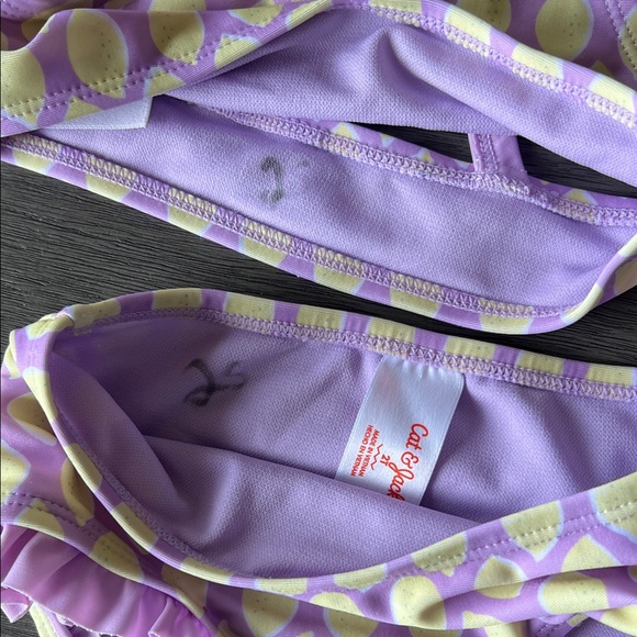 Cat & Jack Yellow and Lavender Heart Bikini Set - Picture 2 of 2
